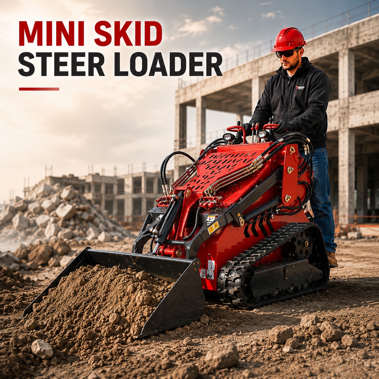 3527Lbs Mini Skid steer Loaders EPA 25 HP Kubota Engine Free Shipping USA Stock