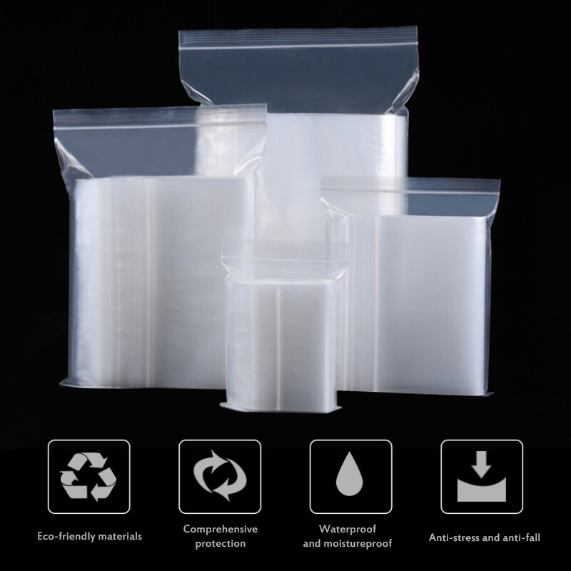 Clear Zip Seal Plastic Bags Jewelry Zipper Top Lock Reclosable Baggies 2 Mil 2ML