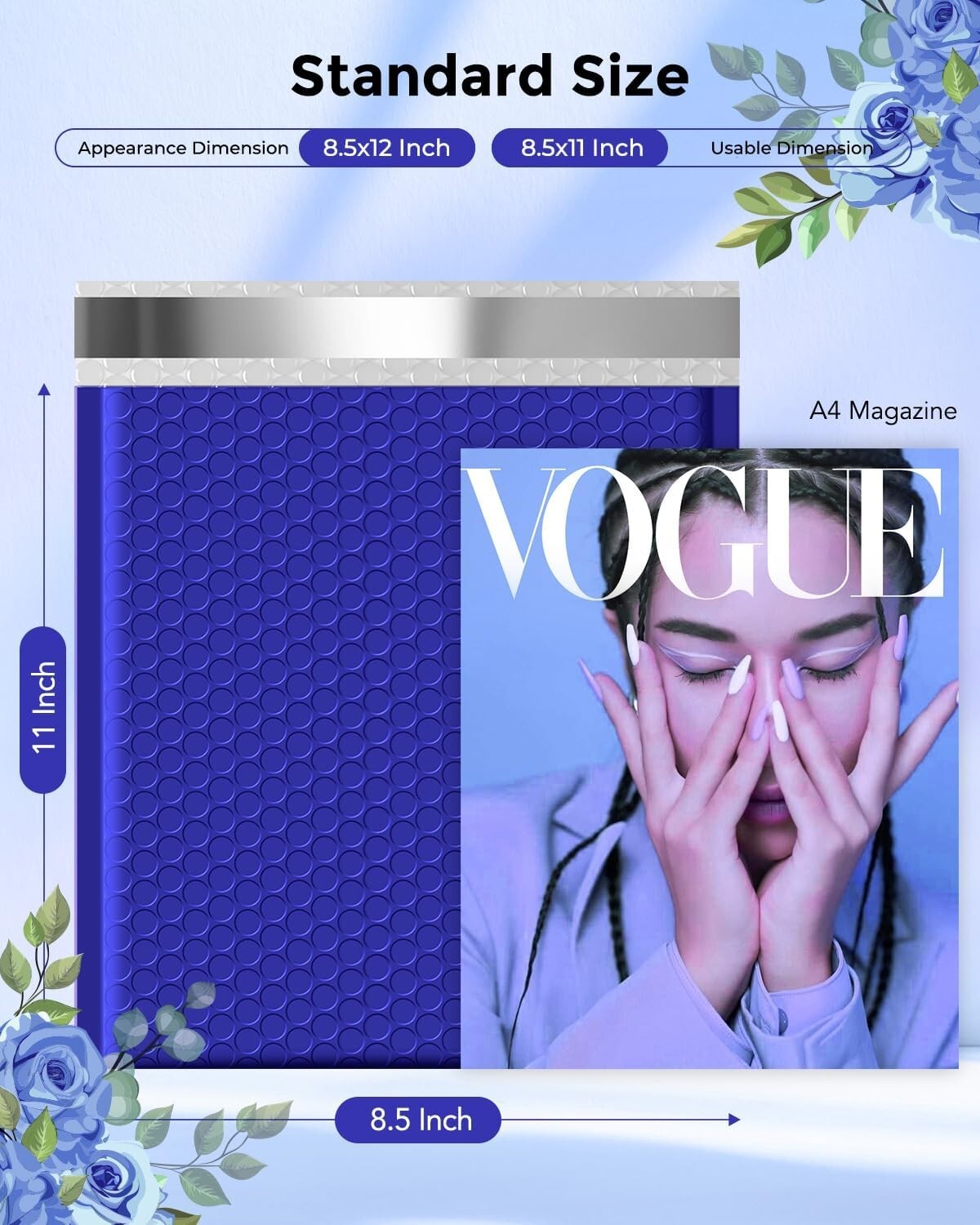 500x Bubble Mailers 8.5×12 Padded Envelopes Bubble Mailing Bag 8.5×11 Royal Blue