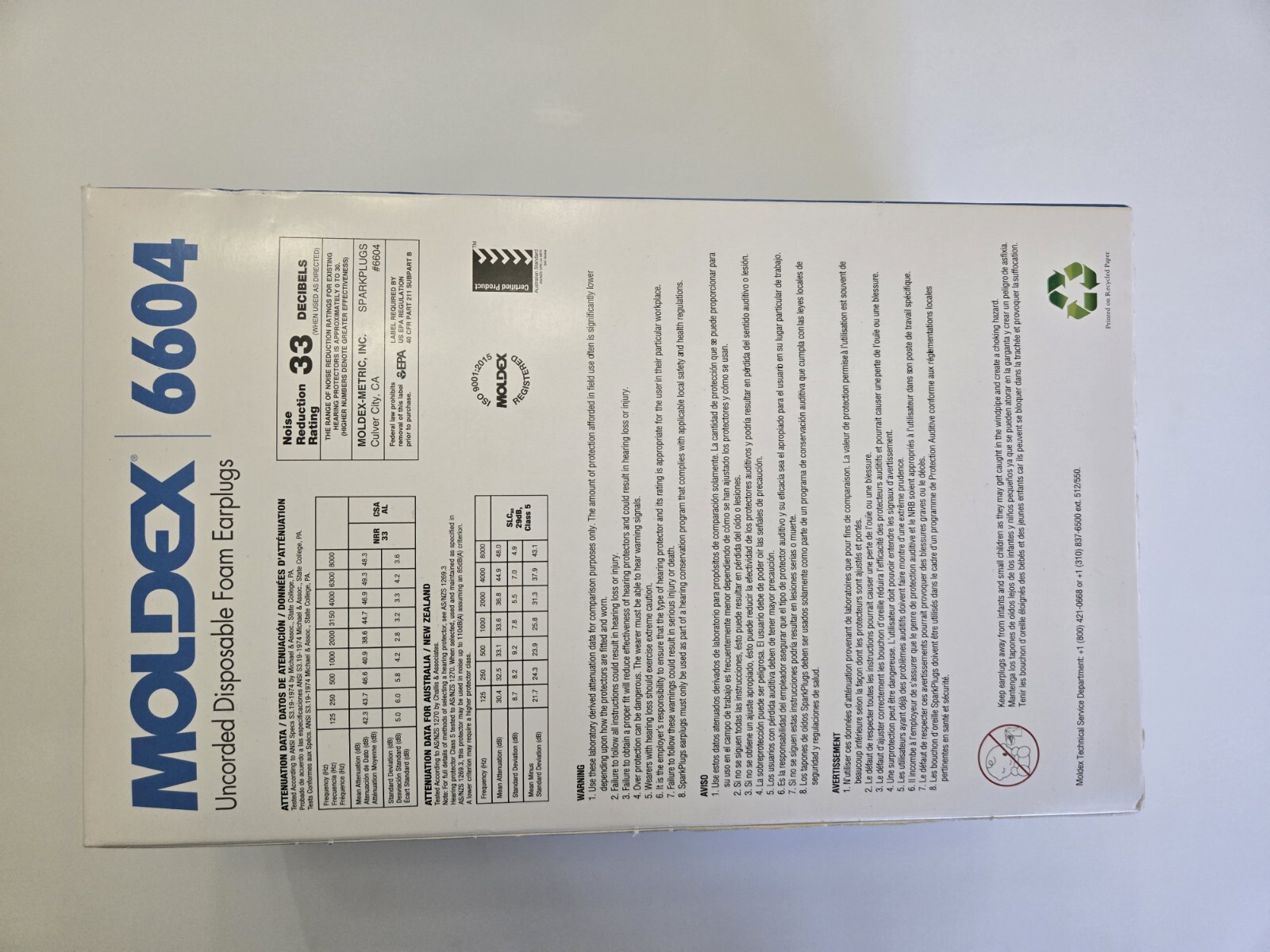 Moldex 6604 SparkPlugs Uncorded Soft Foam Ear Plugs (200 Pair / 1 Box)