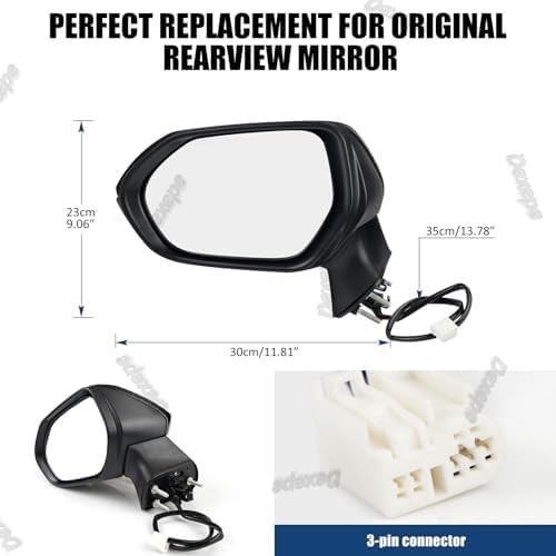 Driver Side Mirror Assembly Compatible with Toyota Corolla 2020-2025 Non-heated