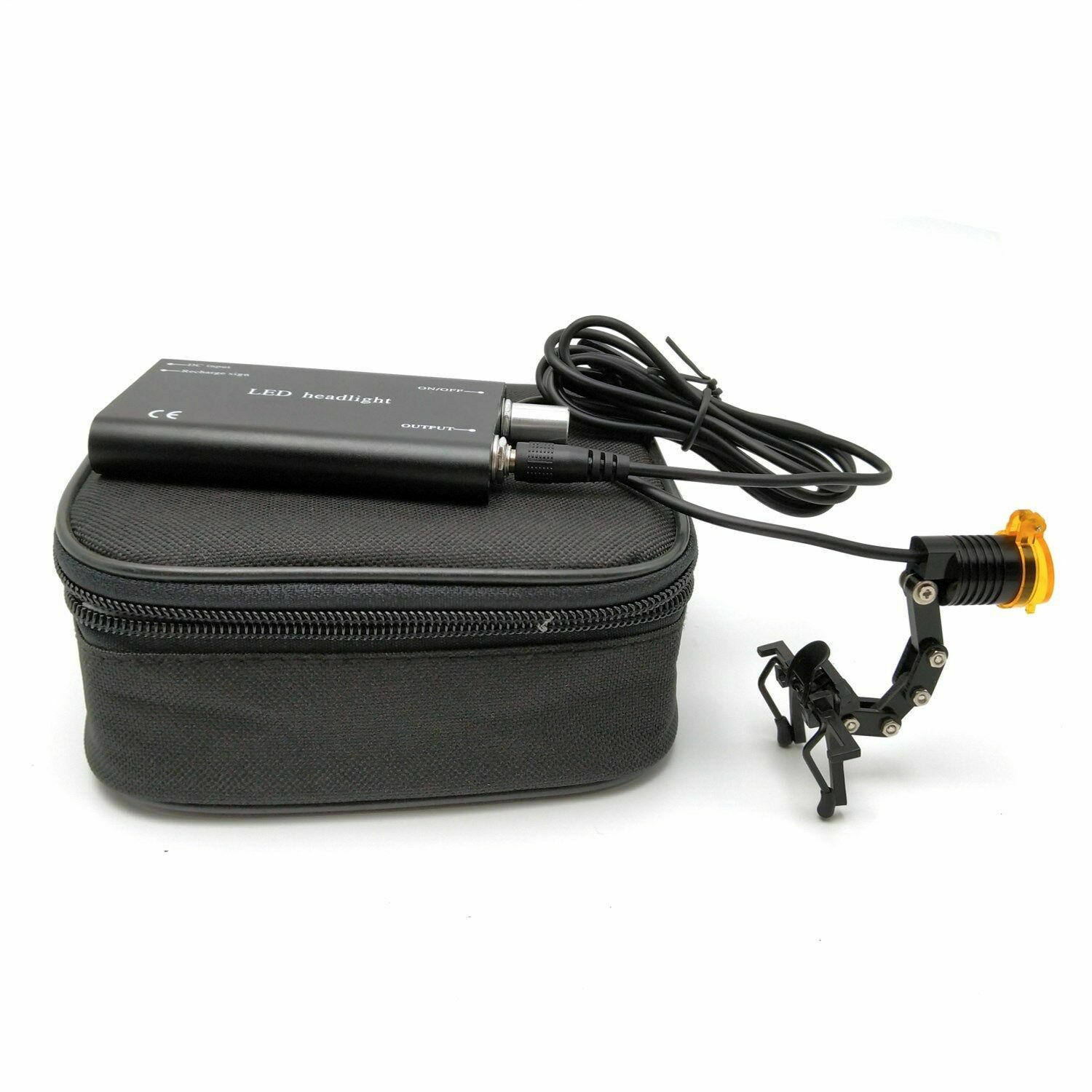 Dental Medical 3W LED Metal Clip-on Head Light with Filter & Bag Black US STOCK