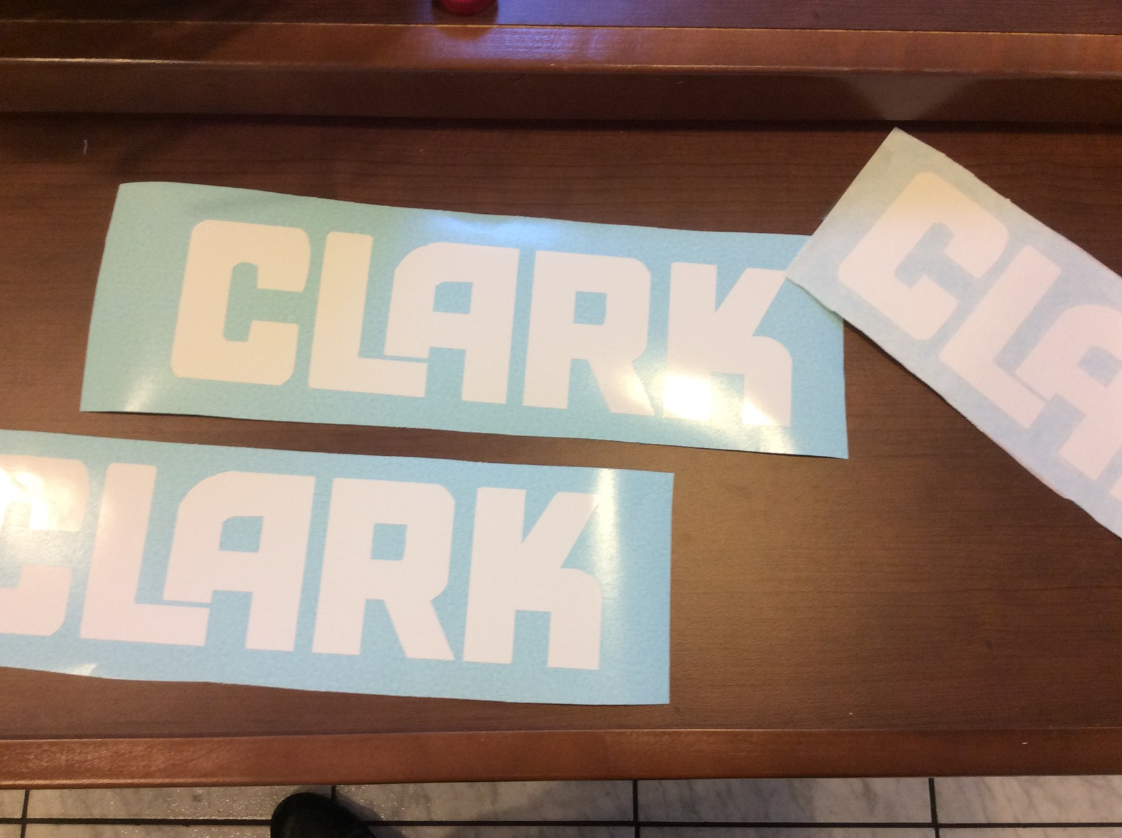 Clark Forklift Decal part # 3798346 white vinyl Qty 2 will be shipped