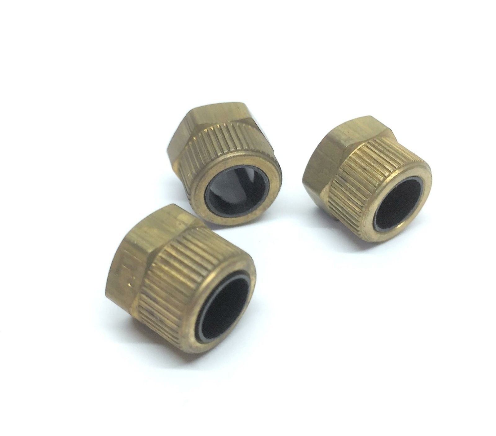 Unbranded/Generic 1/4″ Brass Nut & Sleeve [Lot of 3] NOS