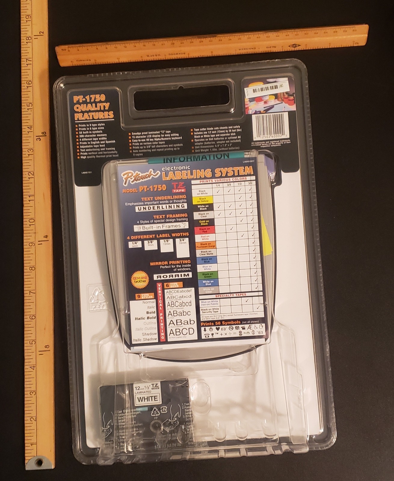 Brother PT-1750 P-Touch Label Maker Electronic Labeling System – New Sealed NOS!