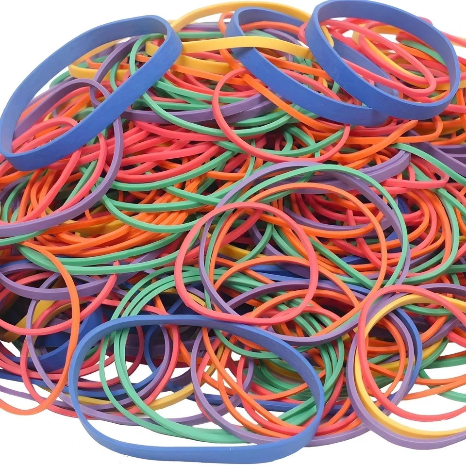 Rubber Bands Assorted Sizes 0.5 lb Bag – Strong Elastic Bands for Home, Office