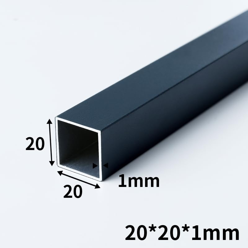 Dark Grey Aluminum Square Tubing 2Pcs 20mm x 20mm x 1000mm Long Wall Thicknes…