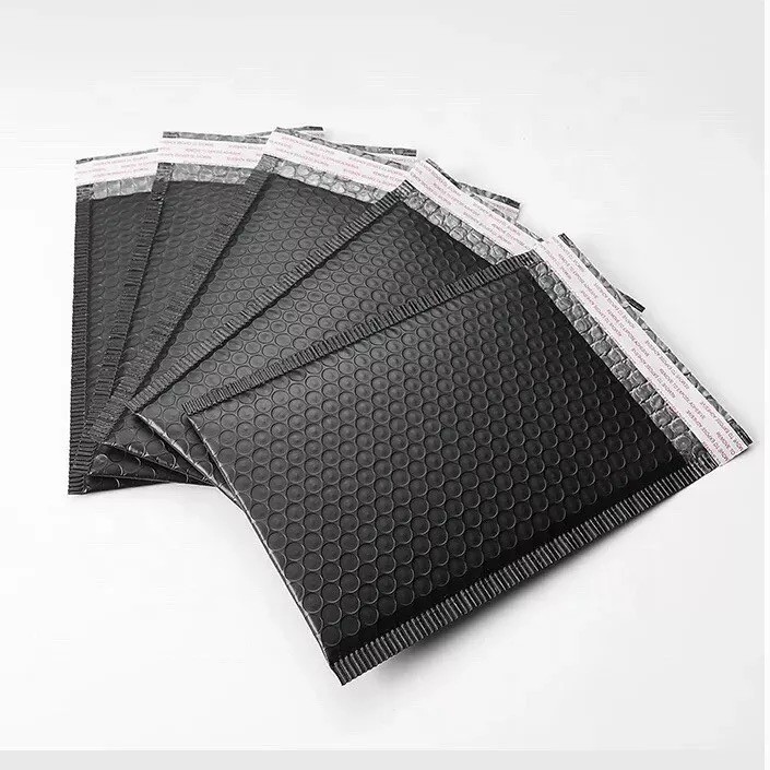 Black 4×8 Poly Bubble Mailers Padded Envelopes Mailing Bags Packing Self Seal .