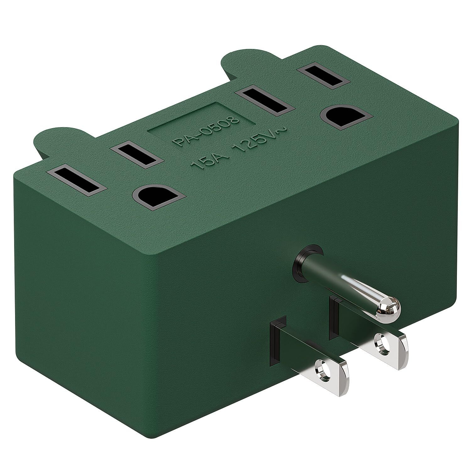 90 Degree Right Angled Adaptor USA 3 Prong Male Female Power Adapter Green PA