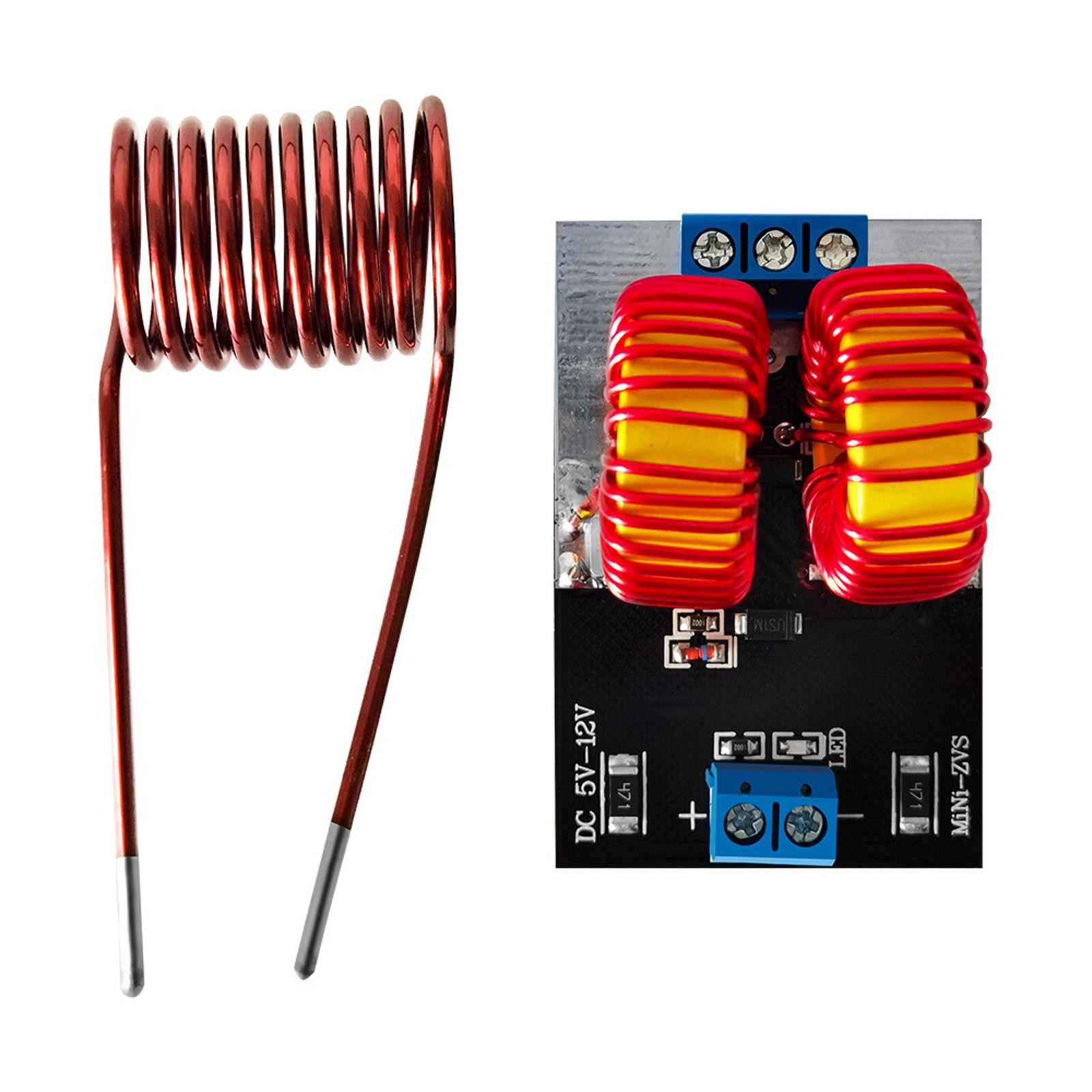 DC 5V-12V 120W Mini ZVS Induction Heating PCB Board Flyback Driver Heater Coil