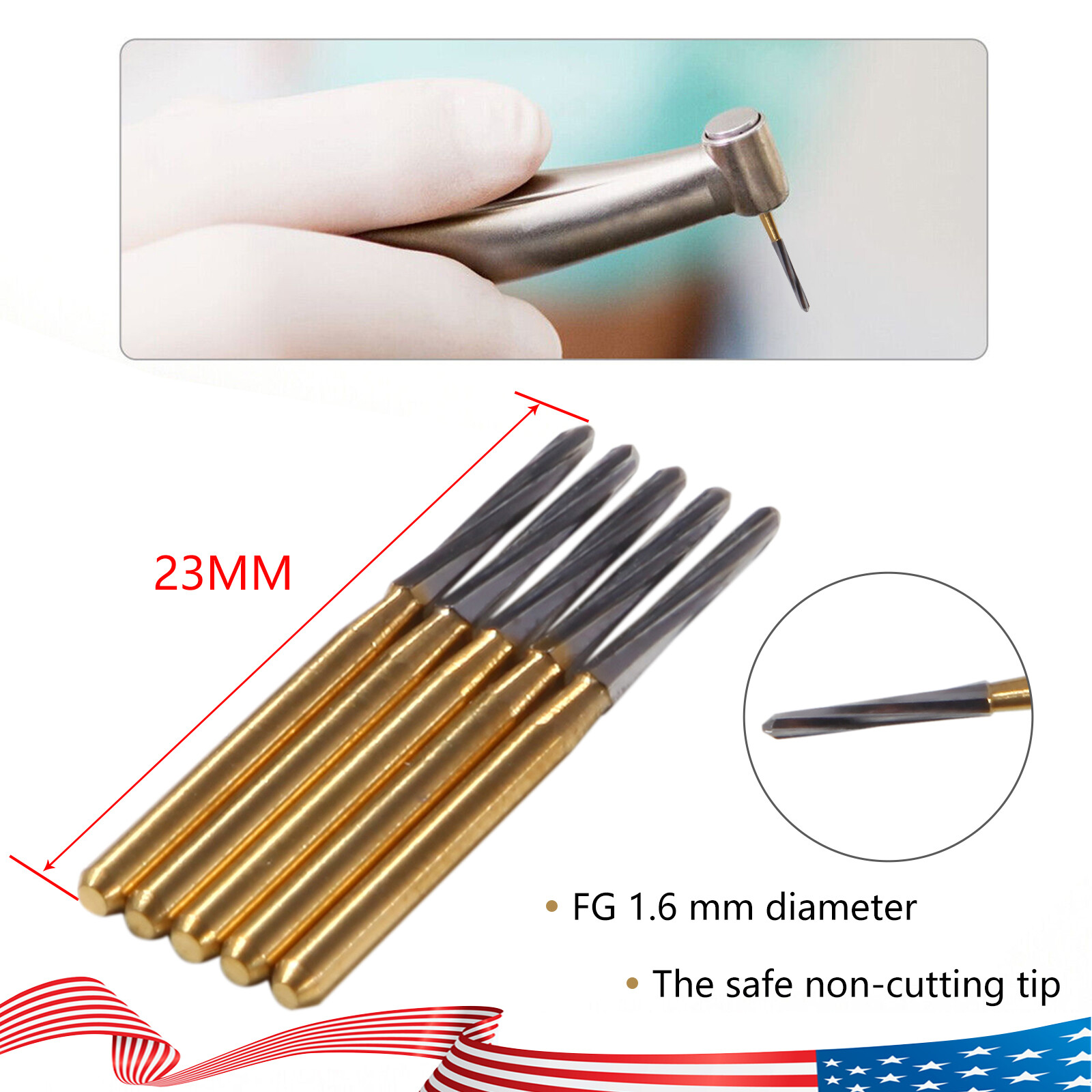 Dental Endodontic ENDO-Z Tungsten Carbide Burs FG Round Bur High Speed 23mm US