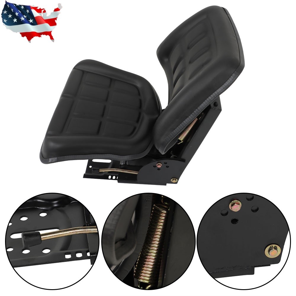 Black Universal Tractor Suspension Seat For Massey Ferguson Ford / New Holland