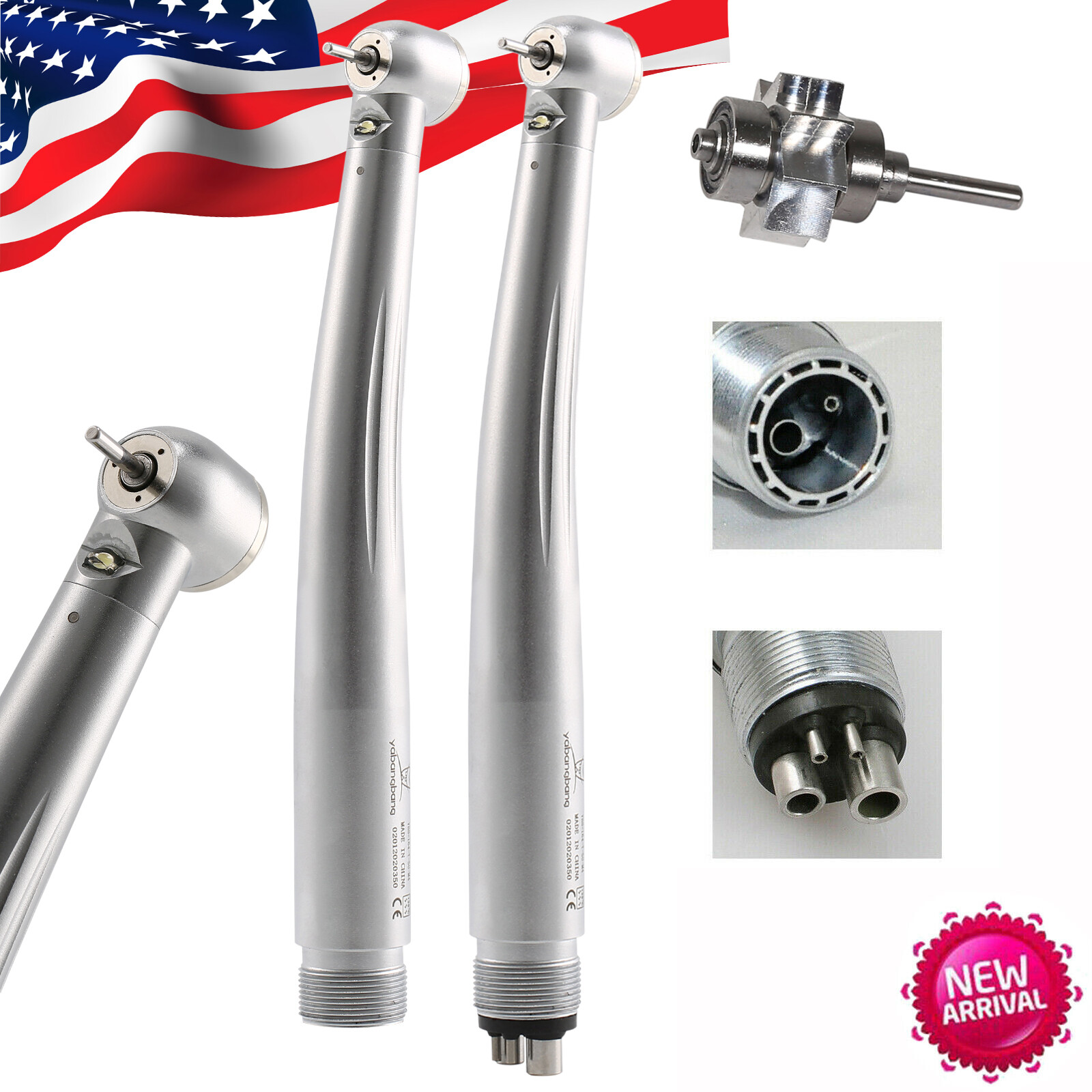 Pieza de mano LED turbina alta velocidad fibra óptica dental estilo NSK 2/4 Hole