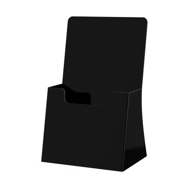 50 Pack Black Tri Fold Literature Brochure Holder 4×9 Acrylic Display