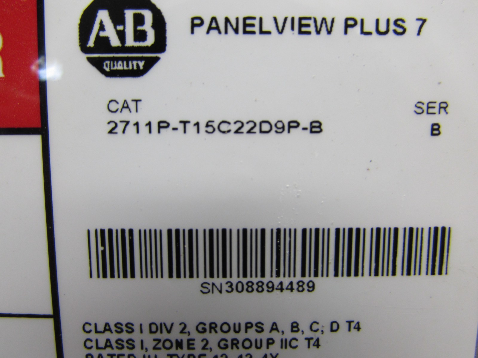 Allen Bradley 2711P-T15C22D9P-B , PanelView Plus 7 , Clean Takeout! MAKE OFFER!