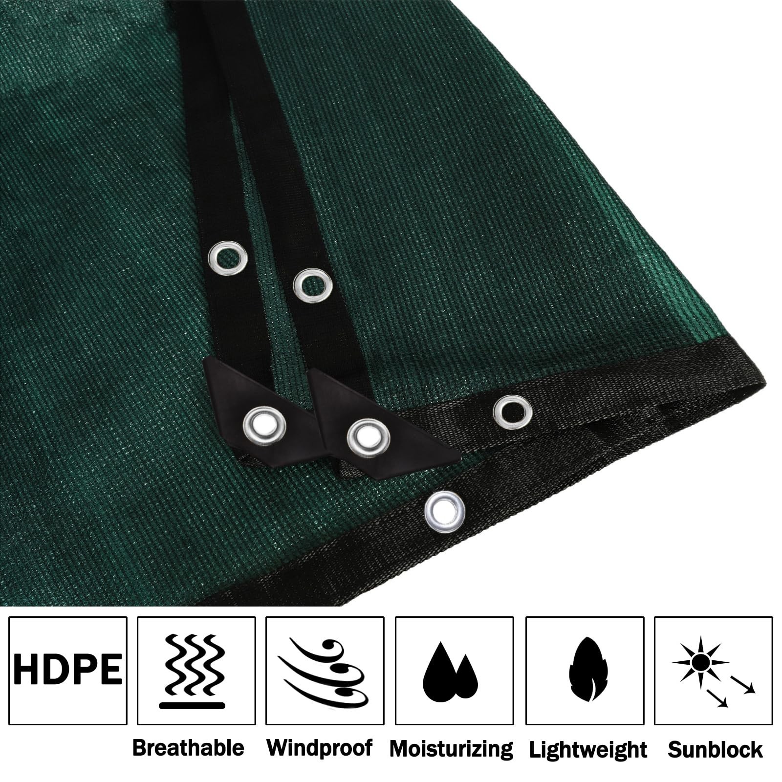 90% Green Colored Shade Cloth 8 ft X 12 ft, Heavy Duty Durable Mesh Tarp | Ga…