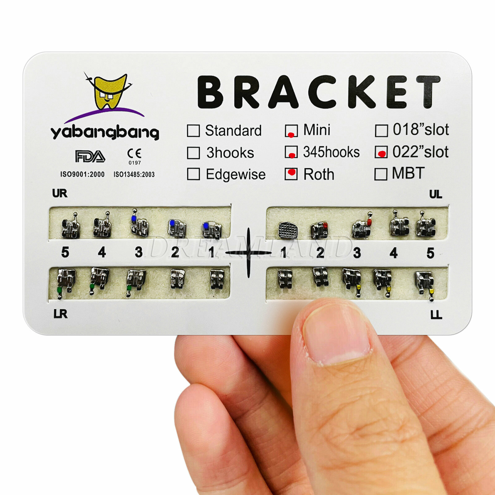 100Packs Dental Orthodontics Bracket Braces Mini Roth 022″ 3-4-5hooks #2 RP^^op