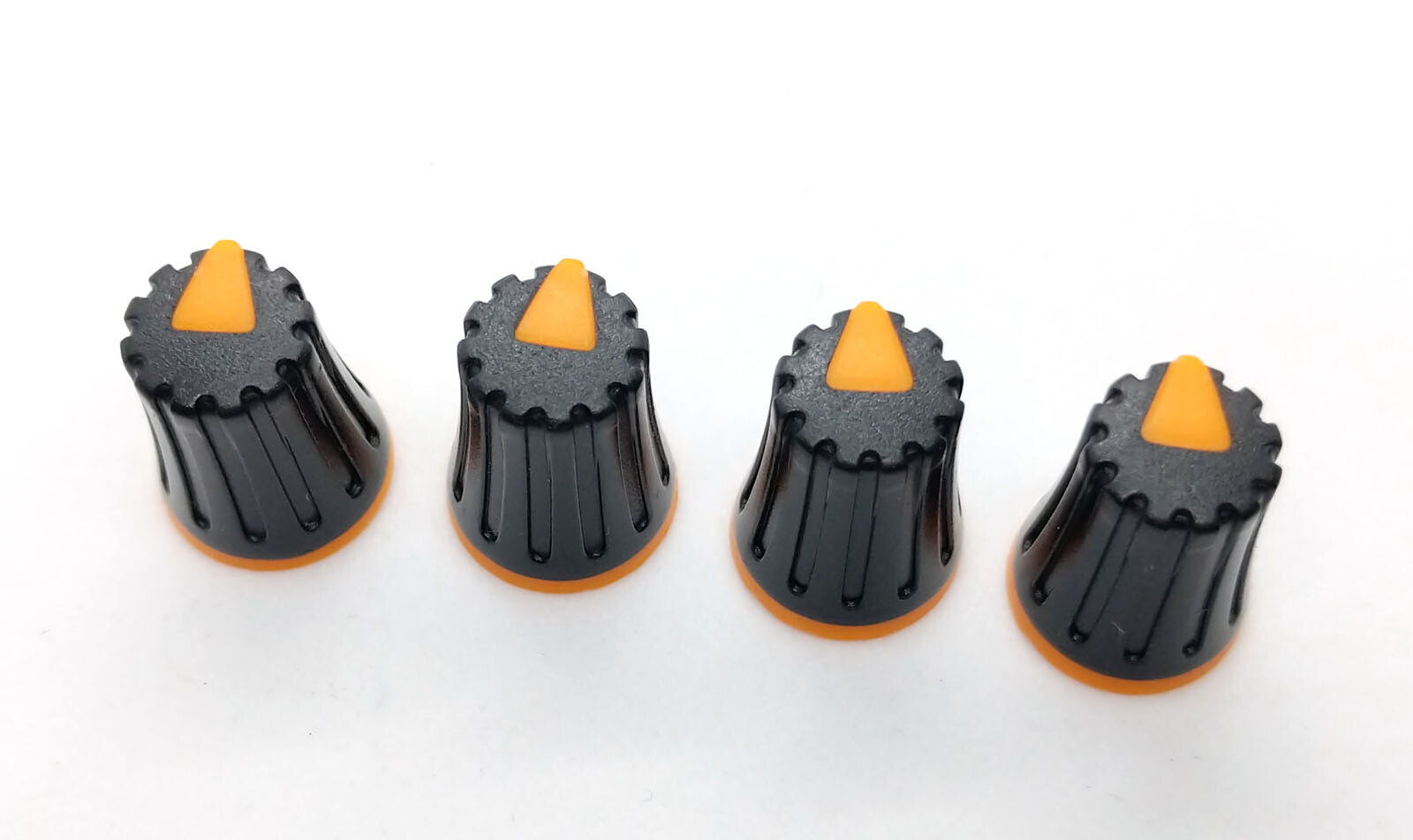 4 Orange & Black D-Shaft Pot Knobs for 6mm 270° DJ-TECH BEHRINGER SOUNDCRAFT