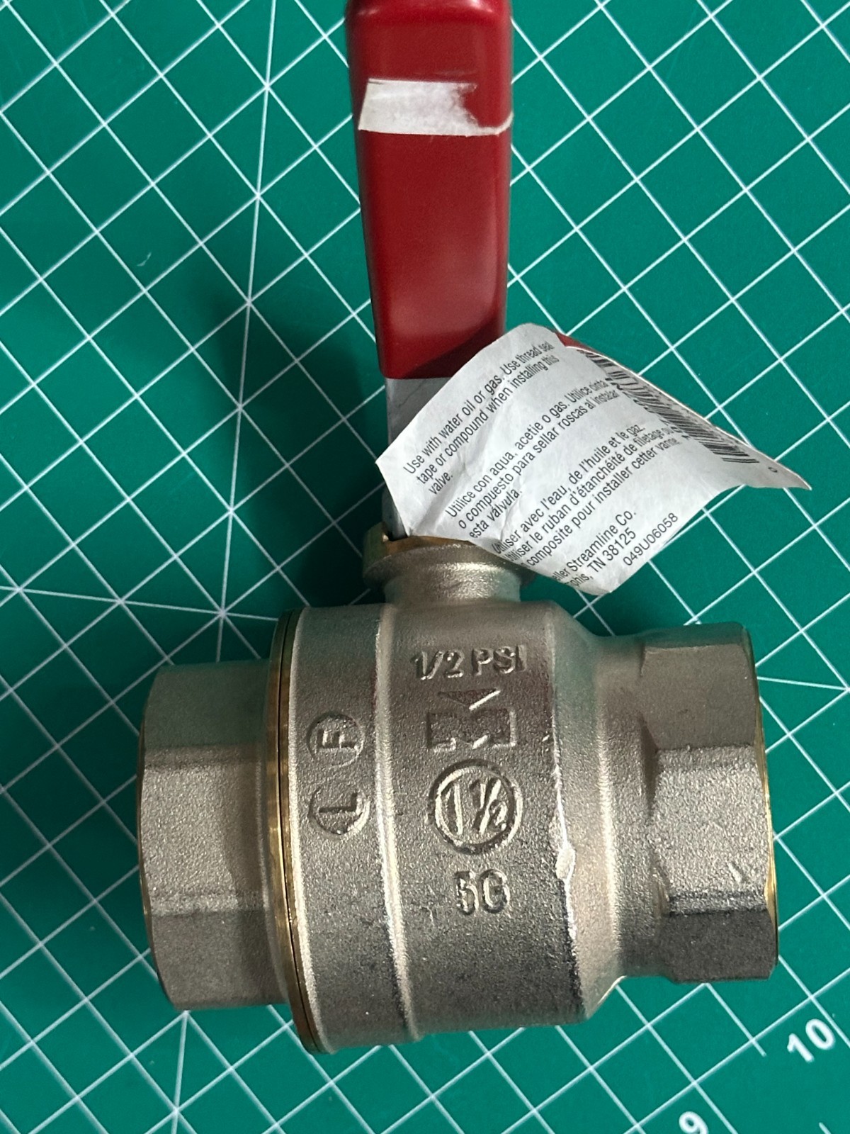 NOS Proline 107-007NL 1-1/2″ FIP x 1-1/2″ Brass FIP Ball Valve Full Port Lever