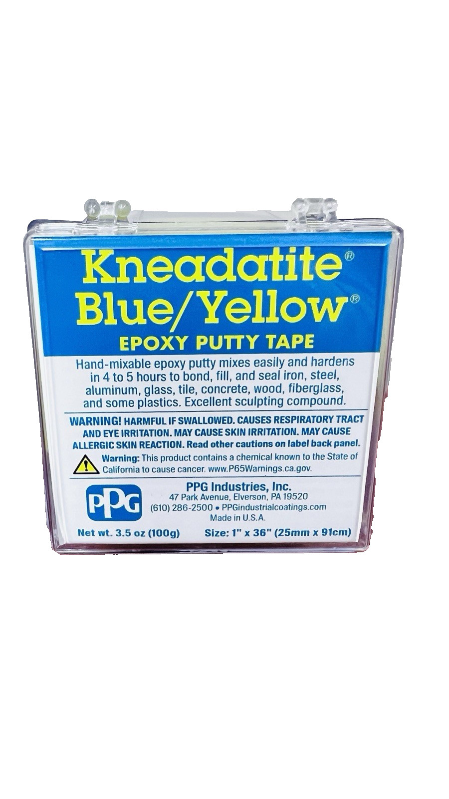 Kneadatite Blue/Yellow Epoxy Putty Tape 36″ “Green Stuff”