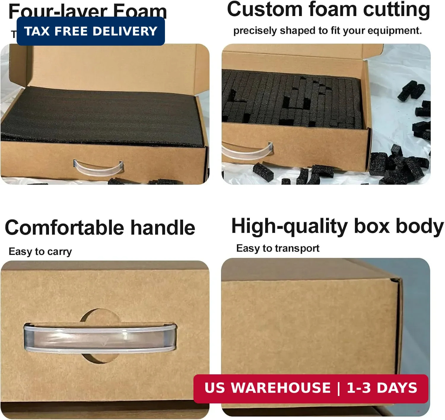 Laptop Shipping Box with Protection Foam for 11-17 Inch Notebook, Cardboard Lapt