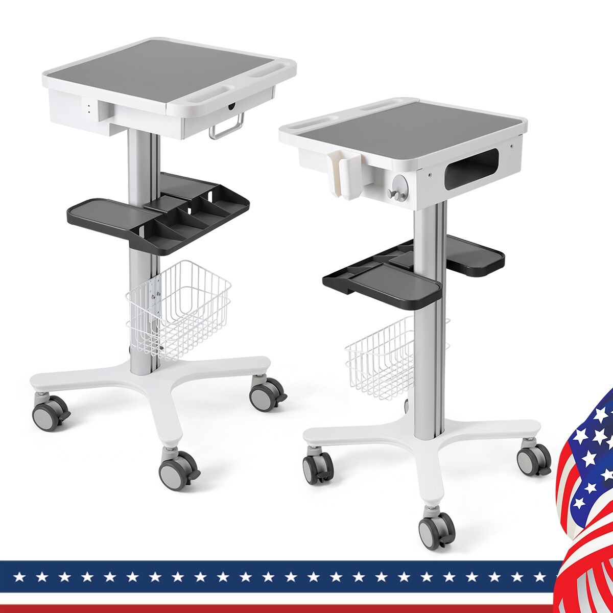 Dental Mobile Implant Endo Utility Cart Storage Cabinet Drawers /3 Layer Trolley