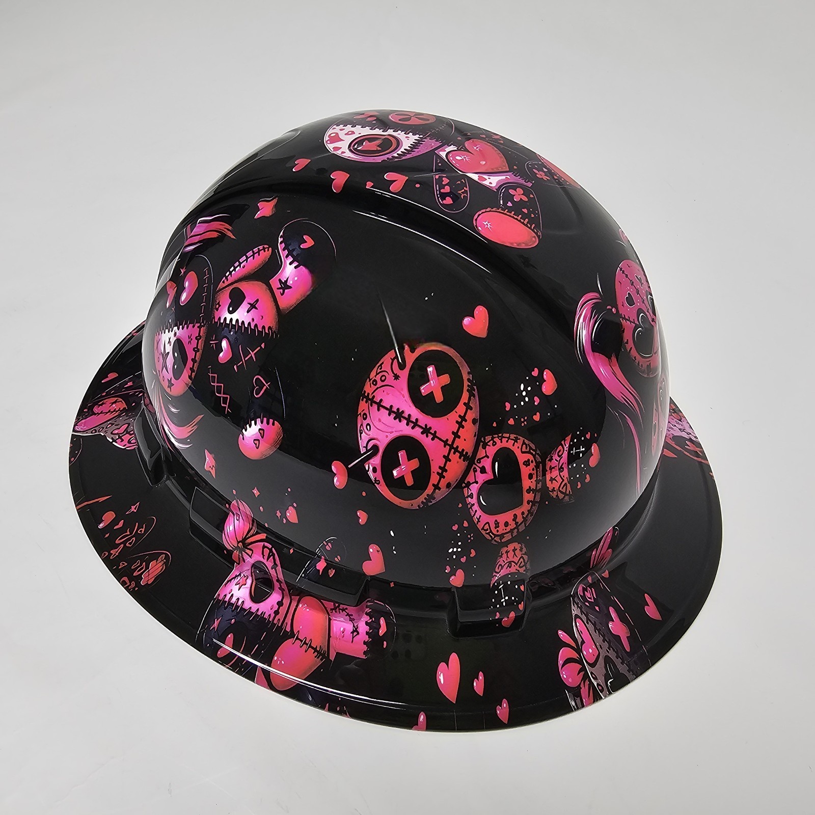 full brim hard hat custom hydro dipped IN HOT PINK VODOO DOLLS NEW