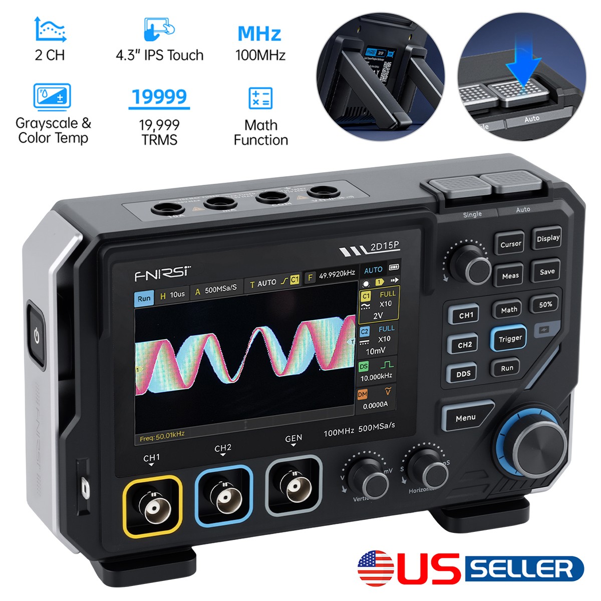 FNIRSI-2D15P Digital Multimeter Oscilloscope Signal Generator Duan Channel 100M/