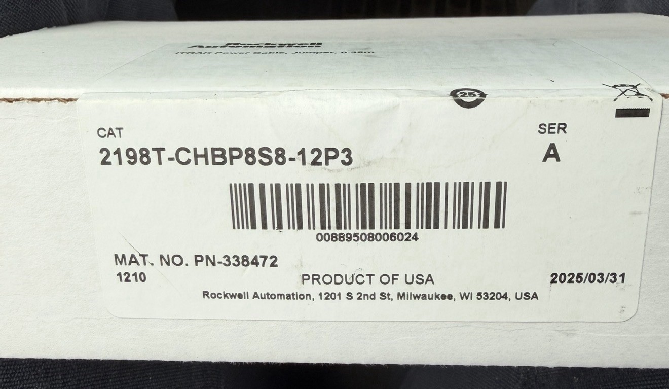 Allen Bradley Rockwell Automation iTRAK Module Jumper Cable 2198T-CHBP8S8-12P3