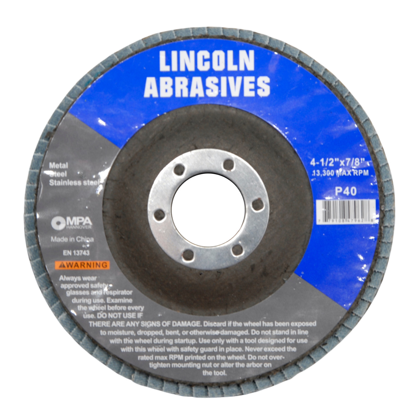 100 Pc 4-1/2″ x 7/8″ 40 Grit Flap Discs Sanding Wheels