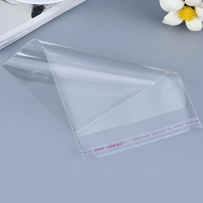 100-1000 Clear Poly Bags OPP Cellophane Plastic Cello Bag Self Adhesive Any Size
