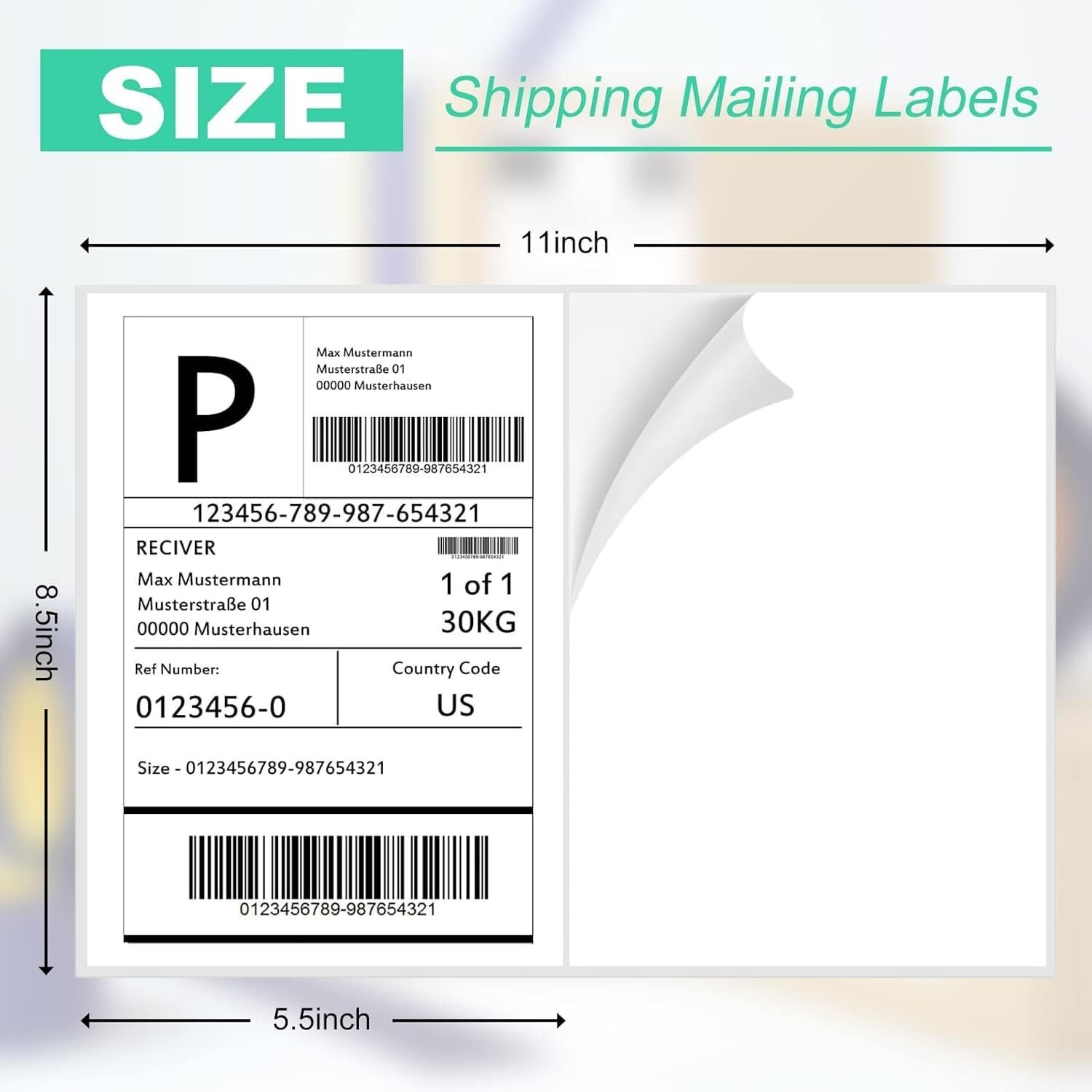 8.5″x5.5″ Shipping Labels Half Sheet Self Adhesive 2 Per Sheet Laser Inkjet 2 UP