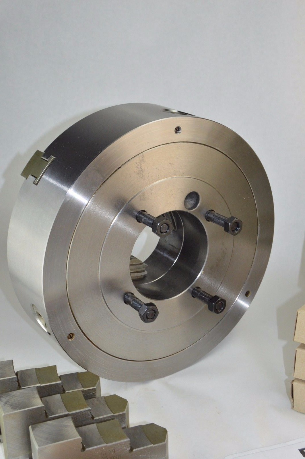 Rohm 3 Jaw ZS 315/3 12-1/2″ Centering Manual Lathe Chuck Steel, Set Spare Jaws