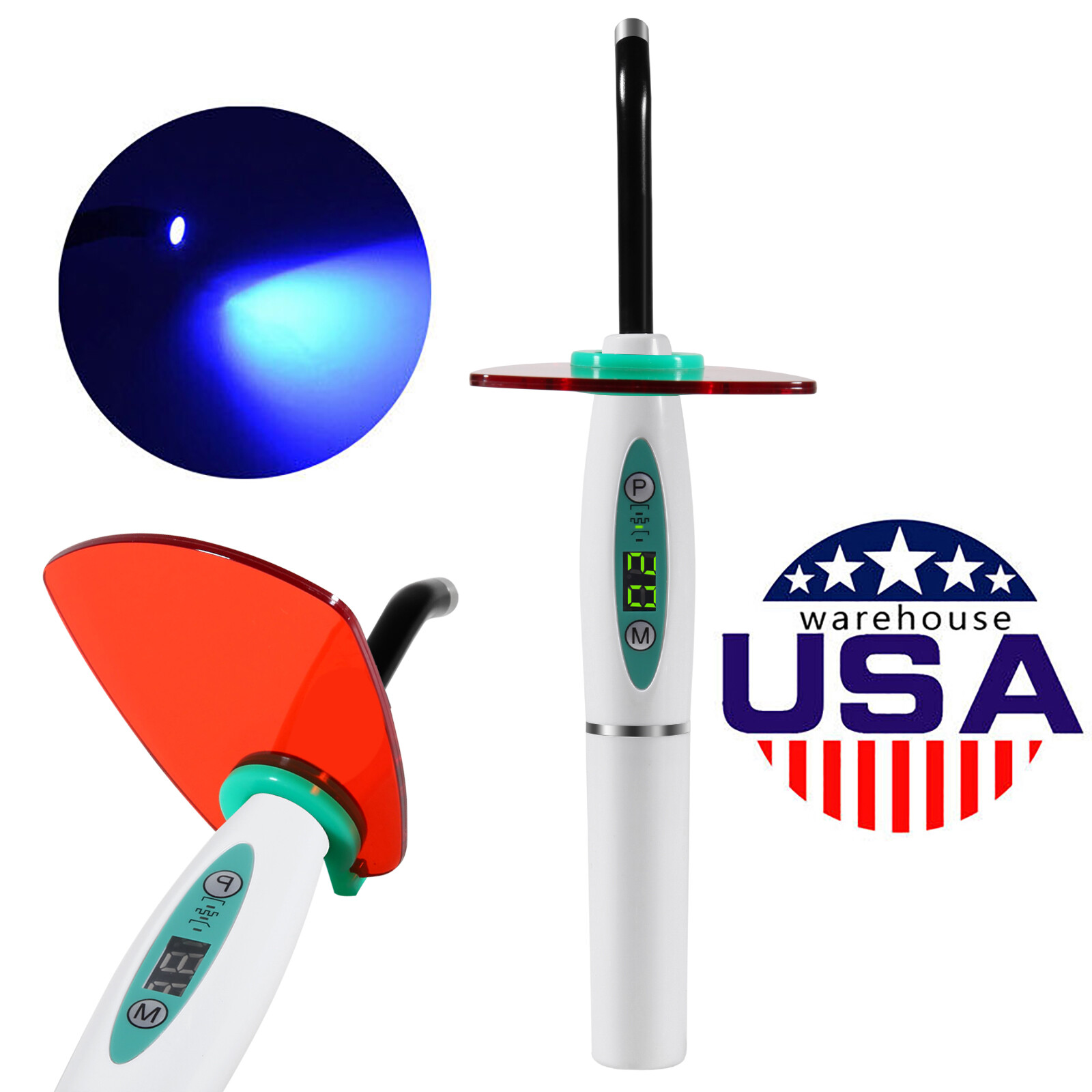 Dental LED Curing Light Lamp Wireless Cordless Resin Cure Lamp 5W 2000MW USPS