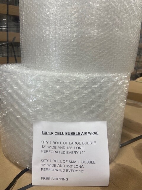 Small and Large Bubble Cushioning Wrap Combo Pack 125′ large and 350′ small