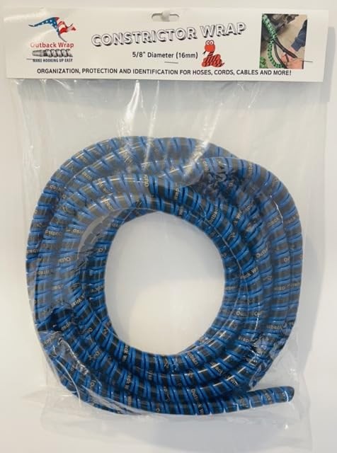 Outback Wrap Constrictor | Hose Protector & Tagging Wrap 16mm x 20ft Blue