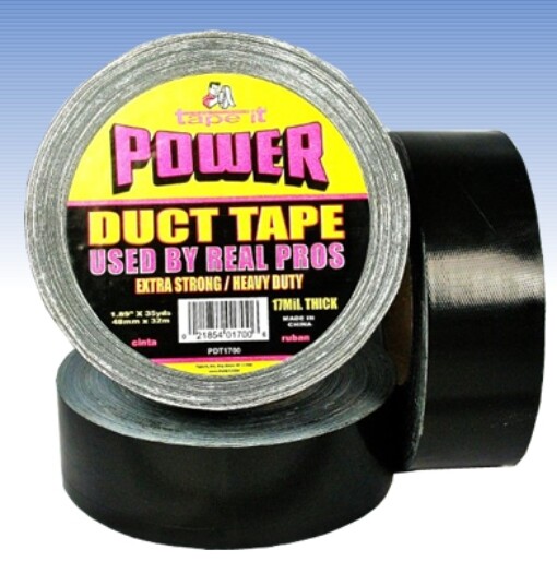 12 Rolls of Heavy Duty Black Duct Tape – 1.89″ x 35 Yds – 17 Mil