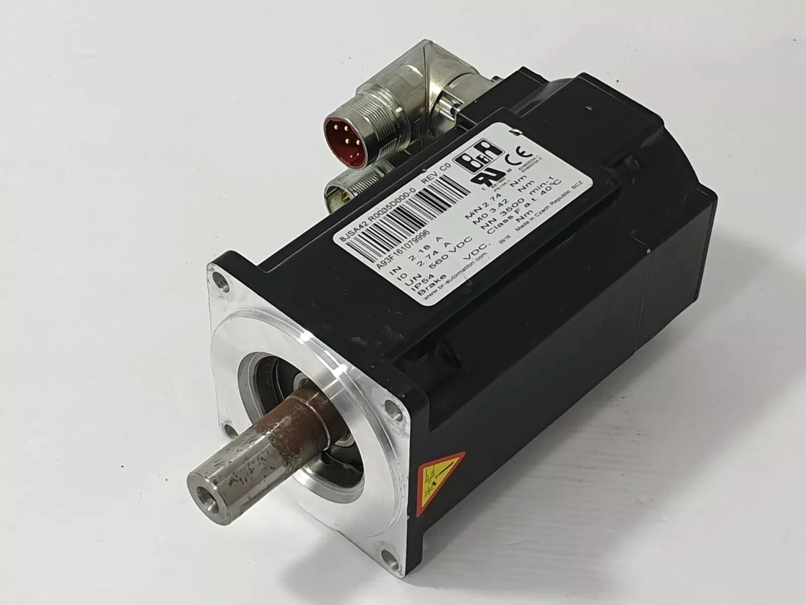 B&R 8JSA42.R0035D000-0 REV_C0 SERVO MOTOR IN 2.18 A IO 2.74 A 560-VDC NN 3500MIN