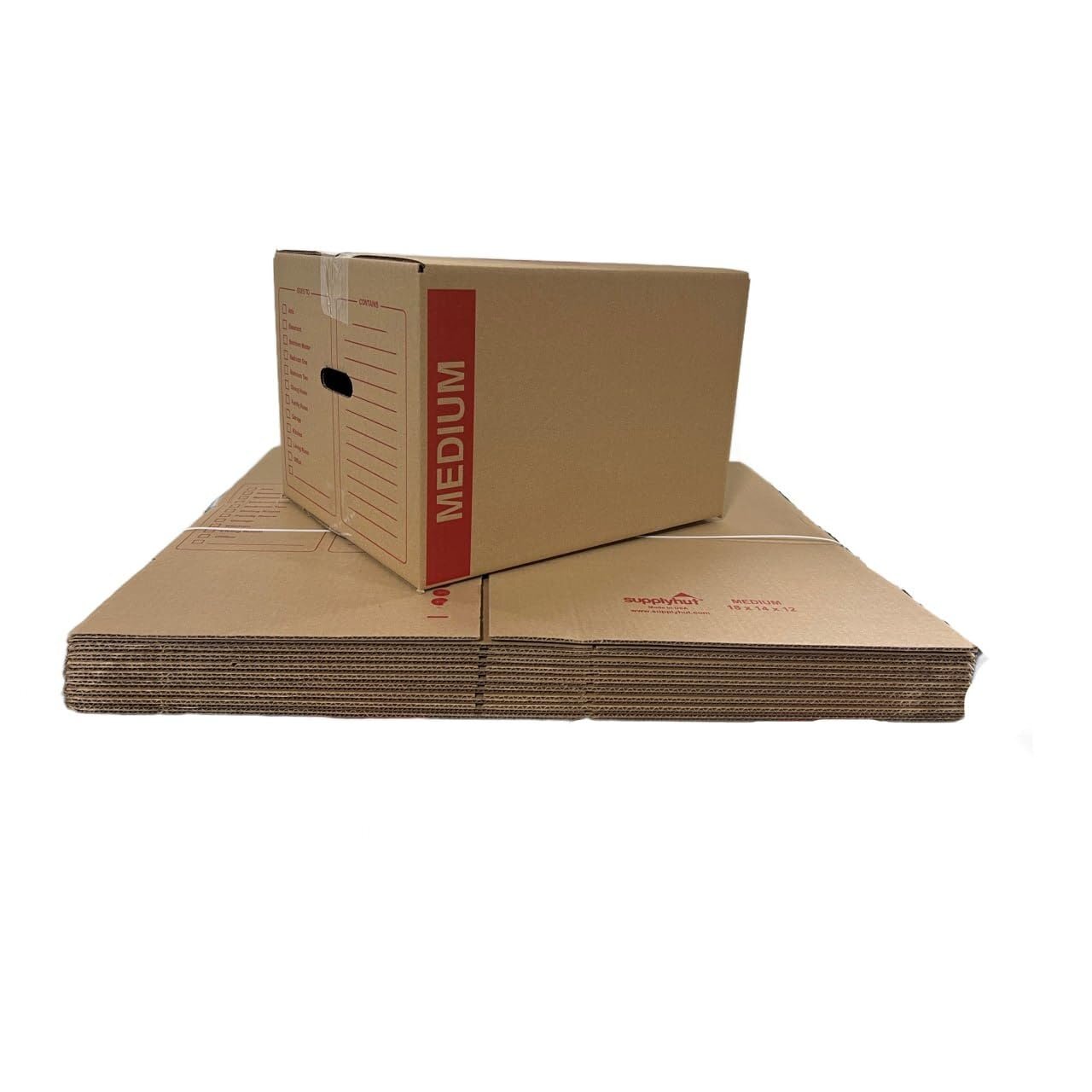10 – Pack Medium Cardboard Moving Boxes 18x14x12 32 ECT With Handles