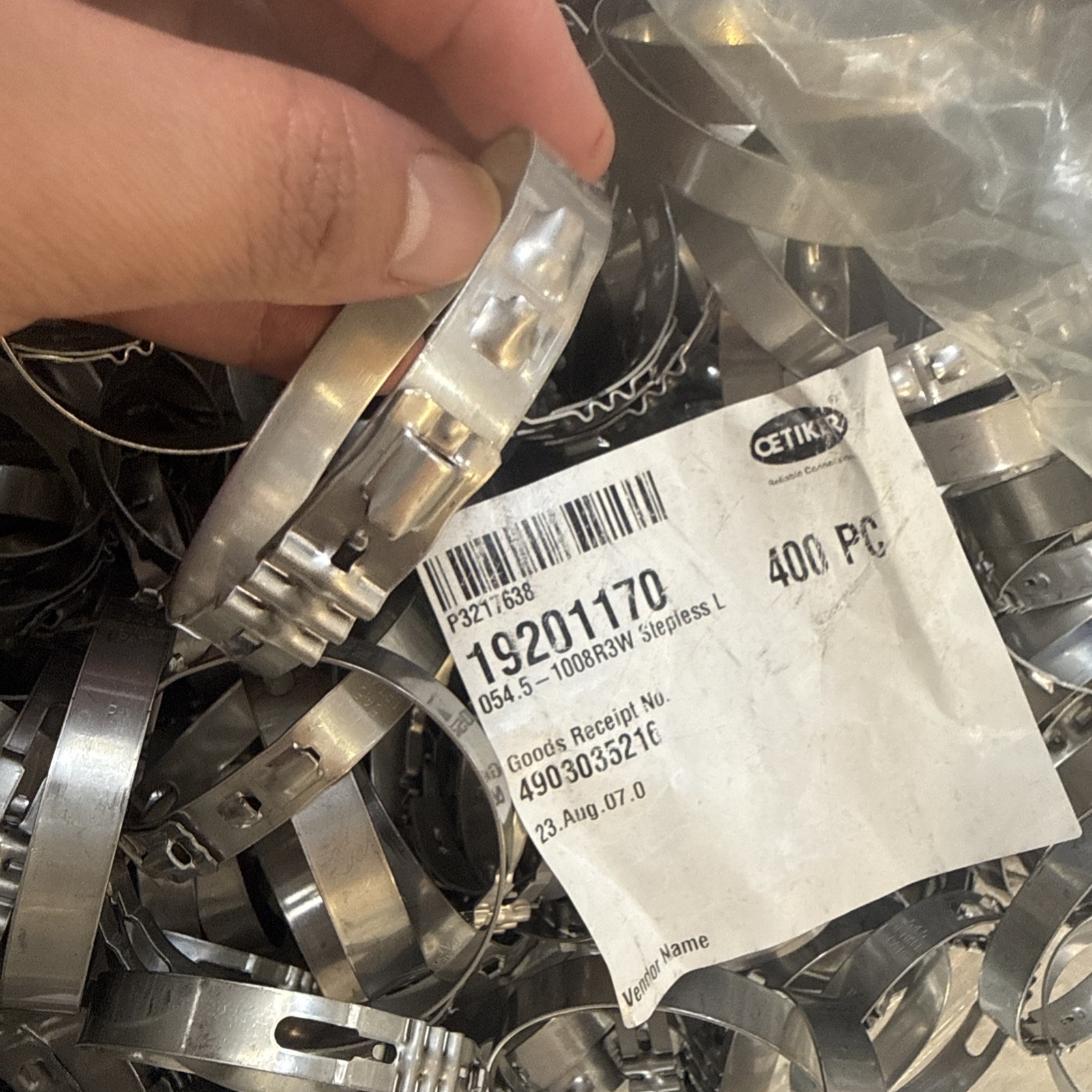 400 PCS OETIKER STEPLESS LOW PROFILE CLAMP 192 54.5 19201170 1008R3W