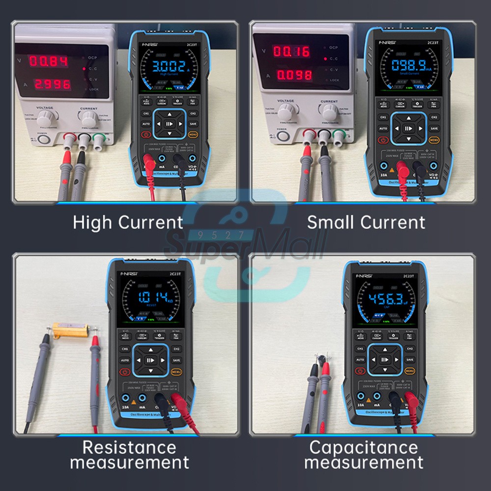 FNIRSI 2C23T 3-in-1 Digital Oscilloscope Multimeter Function Signal Generator US
