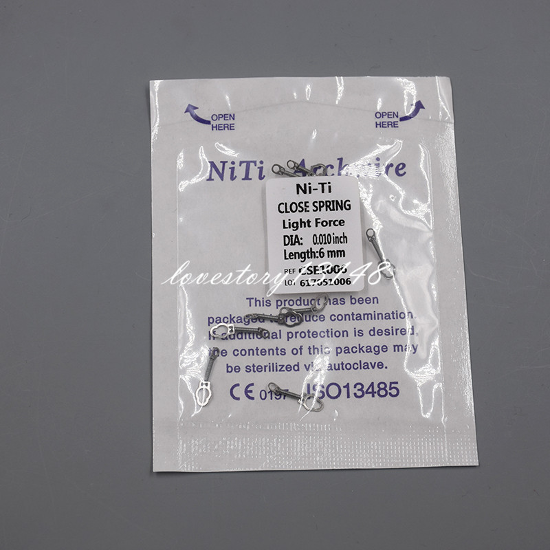 10 Pcs/1 Pack Dental NiTi Alloy Orthodontic Close Coil Spring 6/9/ 12/15 MM