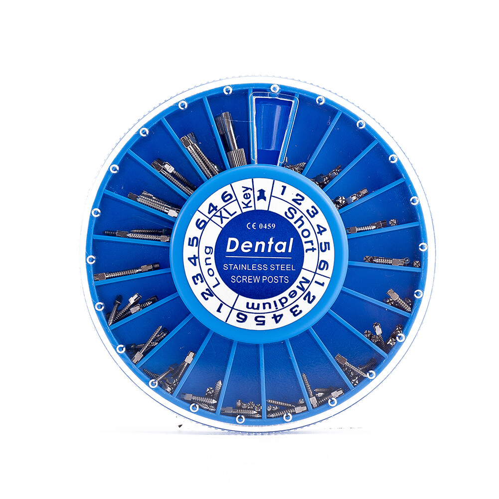 Dental Screw Posts Conical Kits Refills Assorted 24k Gold Plated/Silver 120 Pcs