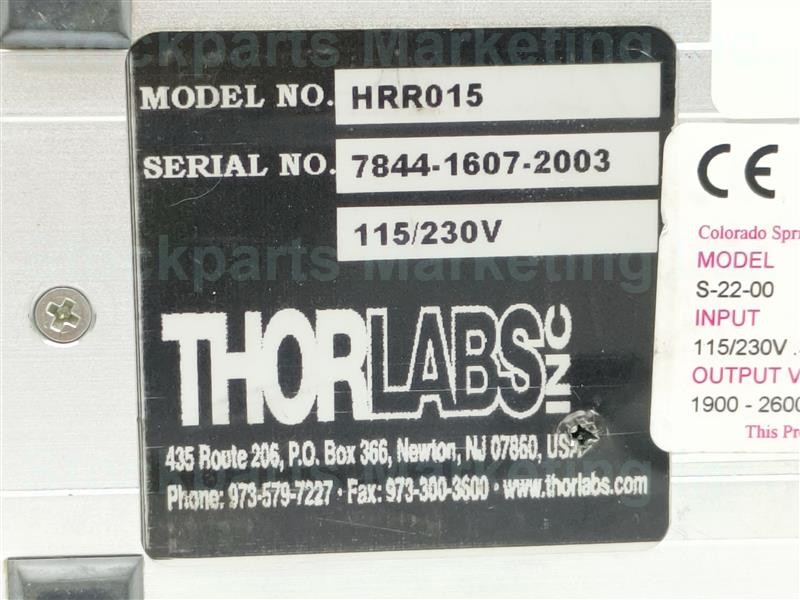 Voltex Inc. S-22-00 S2200 HeNe Laser Power Supply 115/230V.32/.16A 50/60Hz