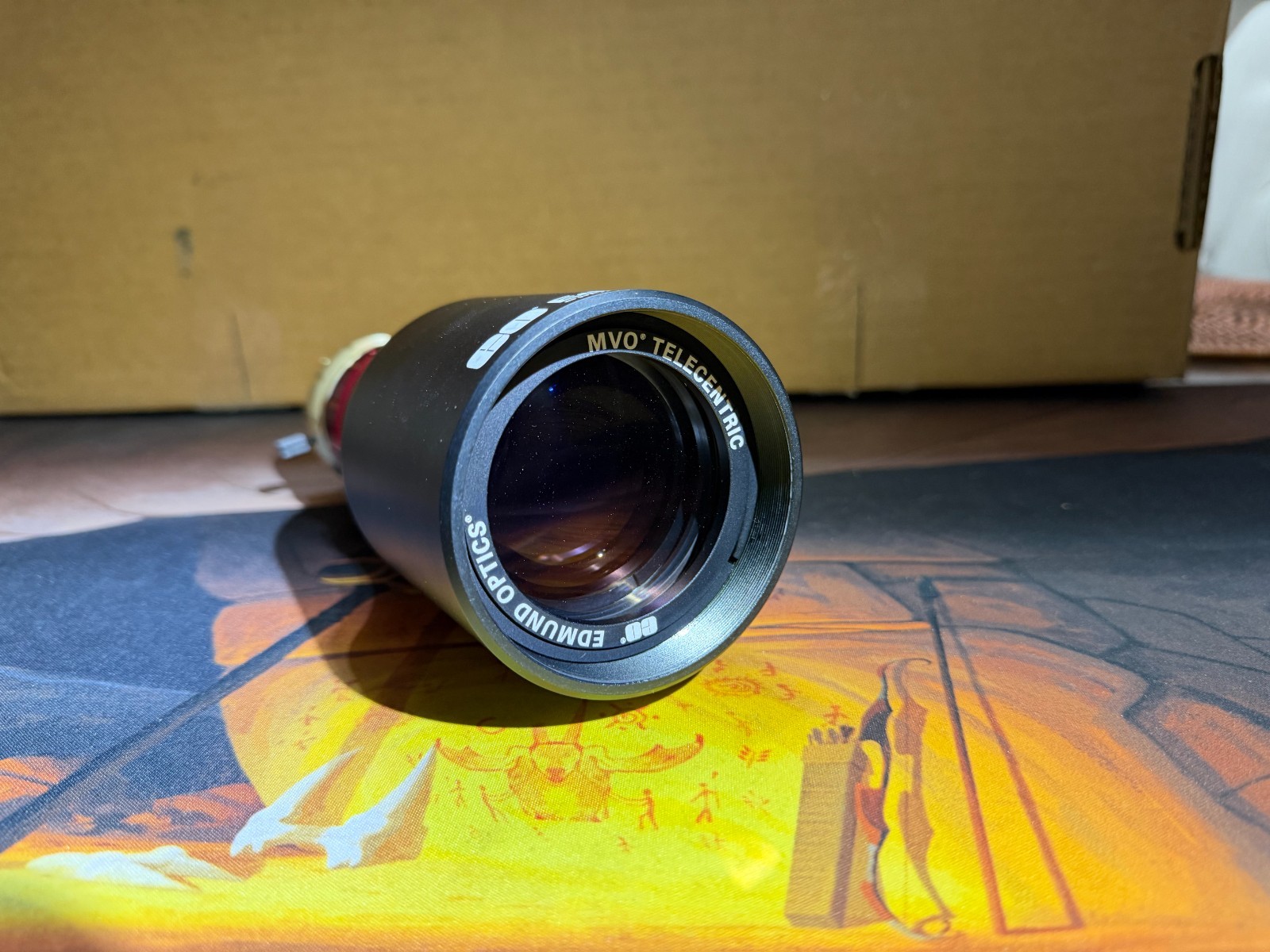 Edmund Optics 58-258 0.18X GoldTL Telecentric Lens w/ 56-026 Mount Stand
