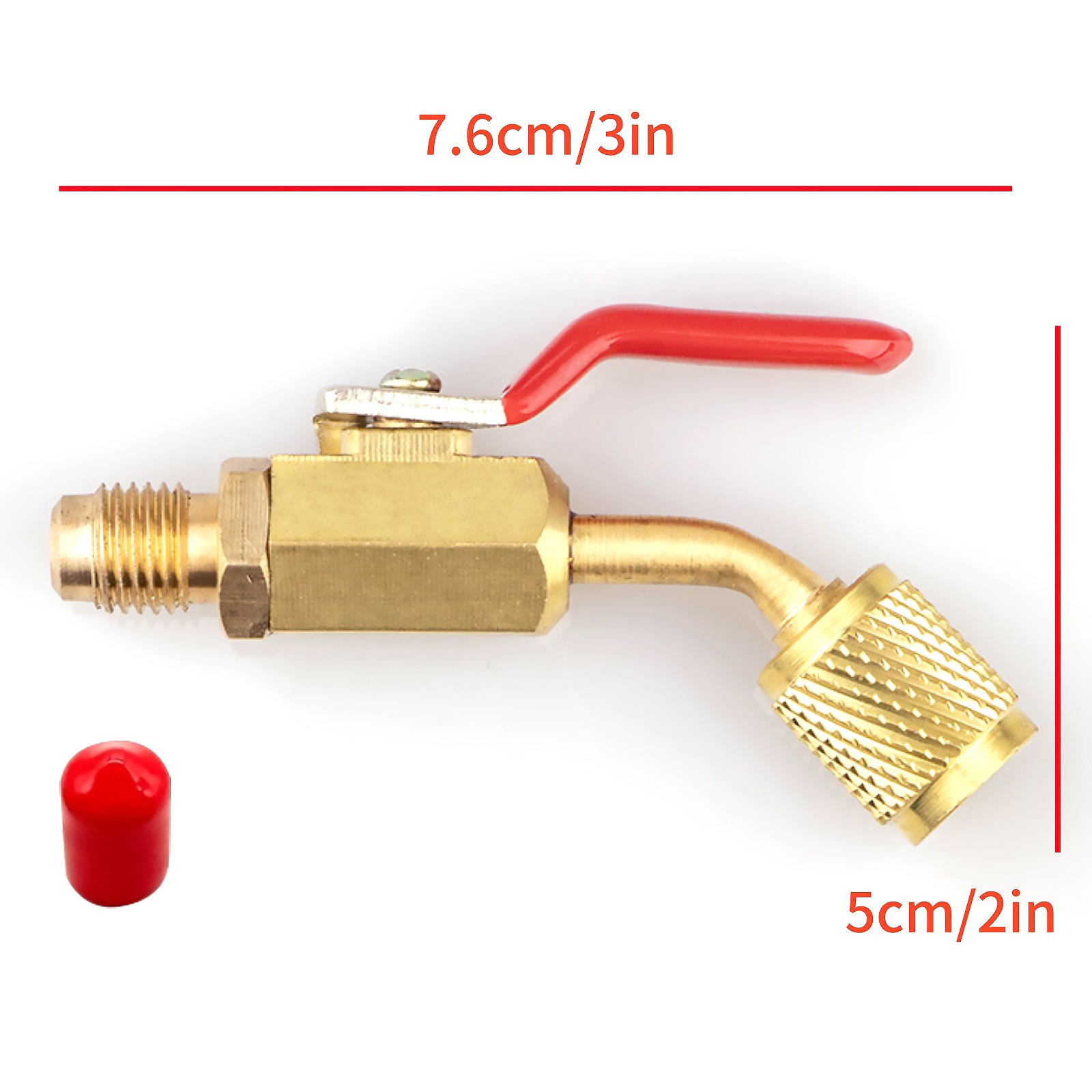 3PCS/Set Brass Air Conditioning HVAC 1/4″ Shut Valve For AC Charging Hoses
