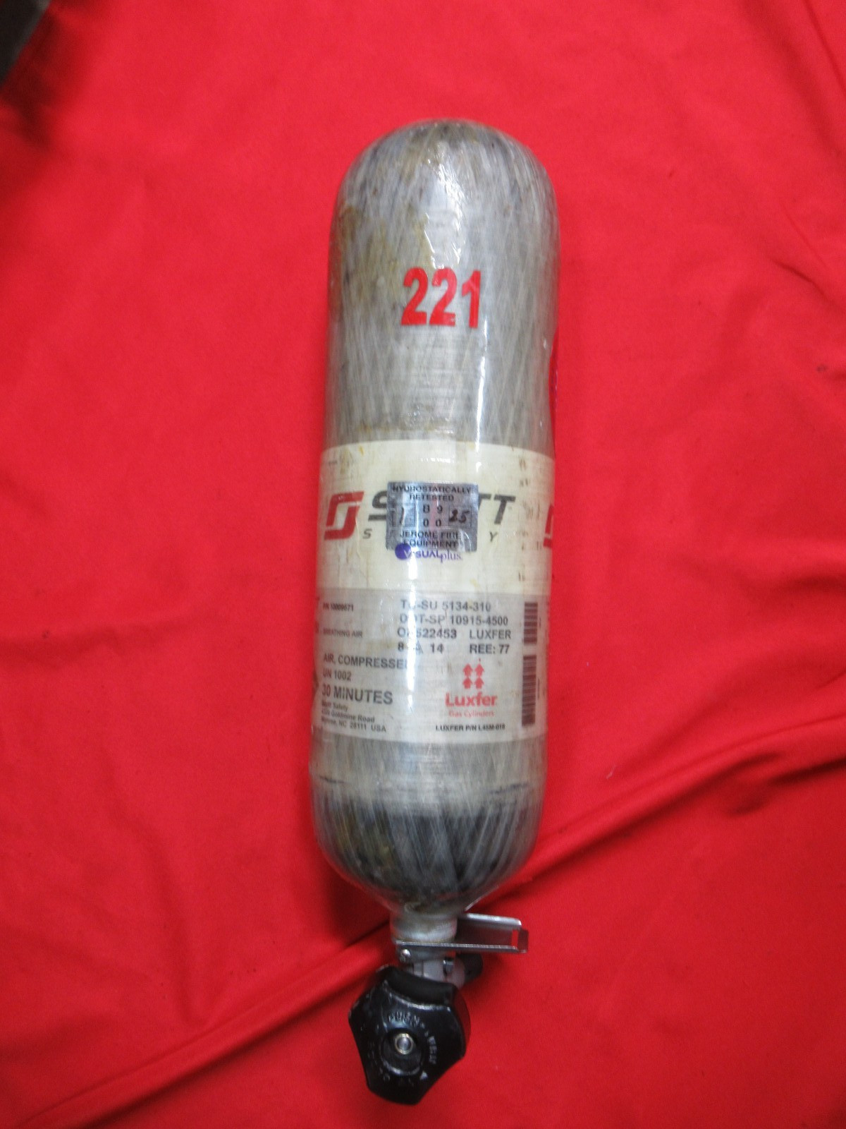 MFG 08/2014 SCOTT 4500PSI 30 Min SCBA Bottle Tank Cylinder CURRENT HYDRO 2025