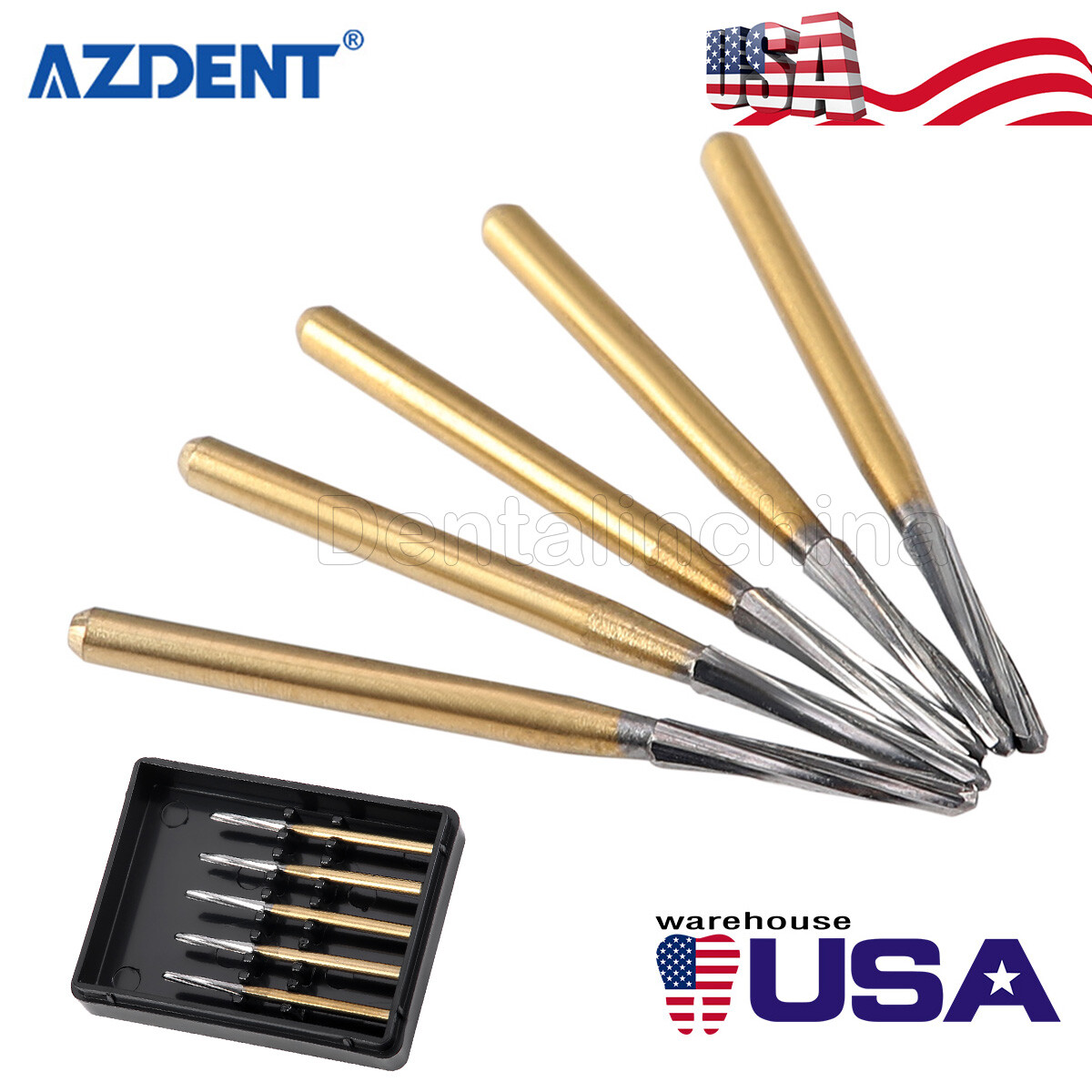 5PCS Dental Endodontic ENDO-Z Tungsten Carbide Burs FG Round Bur High Speed 21mm