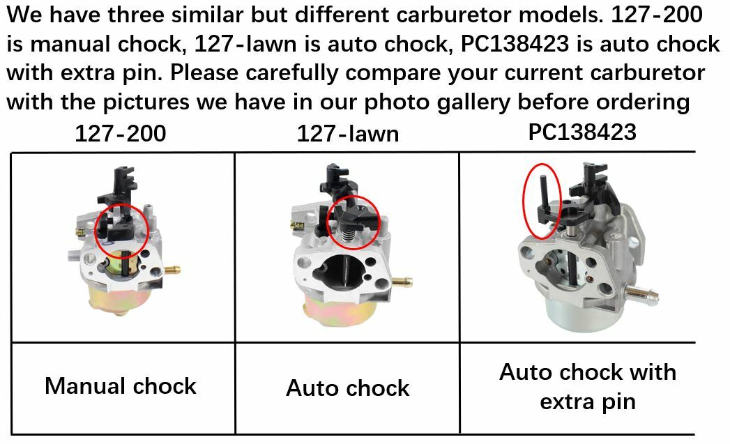 Carburetor for Champion 447162 C42412-1 C42431 C42433 C42536 C42451 Generator