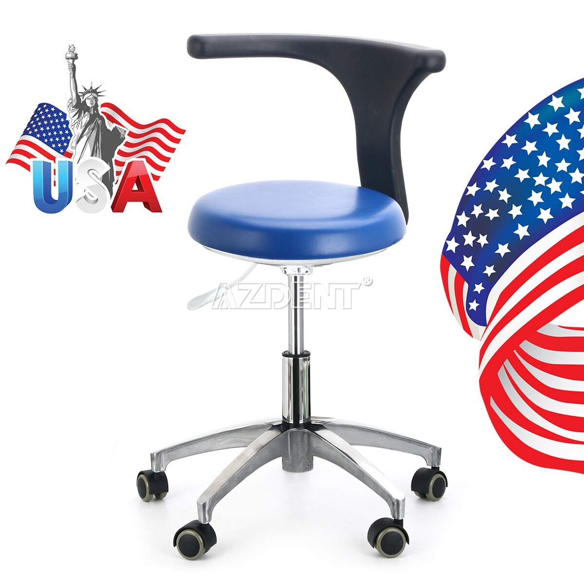 Dental Doctor Assistant Stool Mobile Chair/with socket Tool Cart/LED Light/Tray
